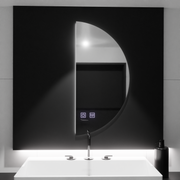 Oglinda LED Semiluna FELHOLD, 160x80cm, Sistem Touch, Lumina Rece 6000K, Dimabila