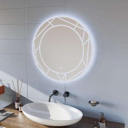 Mirror LED Touch ASTRIX, 70cm, 6000K, Dimmable, Demister System Mirrors Korman E Default Title Alessandro Design