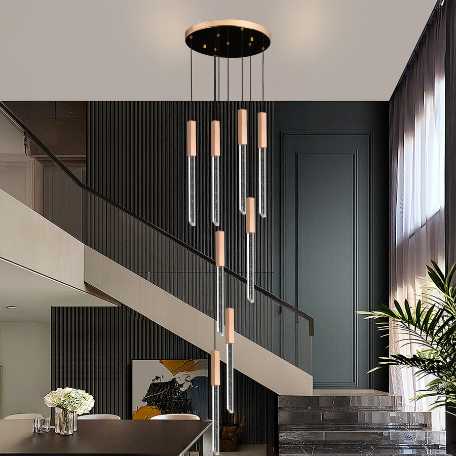 Candelabru Cristal LED BEAMLUX Supremo ,22W, Lumina Calda/Neutra/Rece, Diametru 35cm Auriu Candelabre Cristal Default Title Alessandro Design