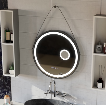 LED Round Mirror, 11W, 60cm, Micah Marcello MotionGlow Sensor, Demister System, Clock & Thermometer, Cosmetic Magnifier, Dimable Marcello Mirrors Default Title Alessandro Design