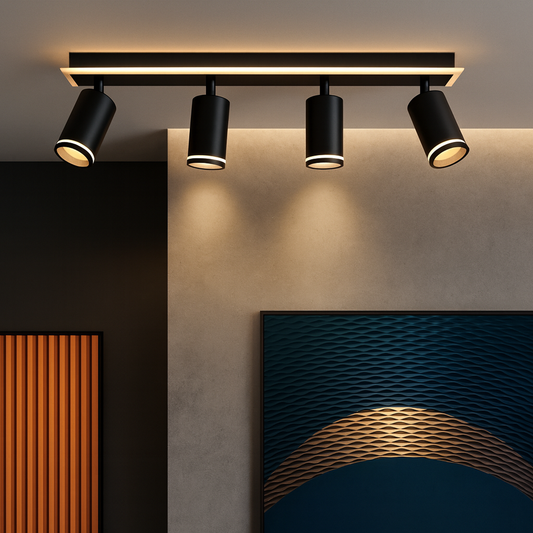 LED Chandelier Ellen 46W Cold/Warm/Neutral Light Adjustable Projector Acrylic and Black Metal LED Chandeliers Default Title Alessandro Design