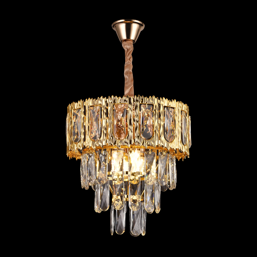 Candelabru Cristal BELVEDERE Petito 3xE14, Diametru 30cm, Auriu Lucios, Inaltime Reglabila Candelabre Cristal Default Title Alessandro Design