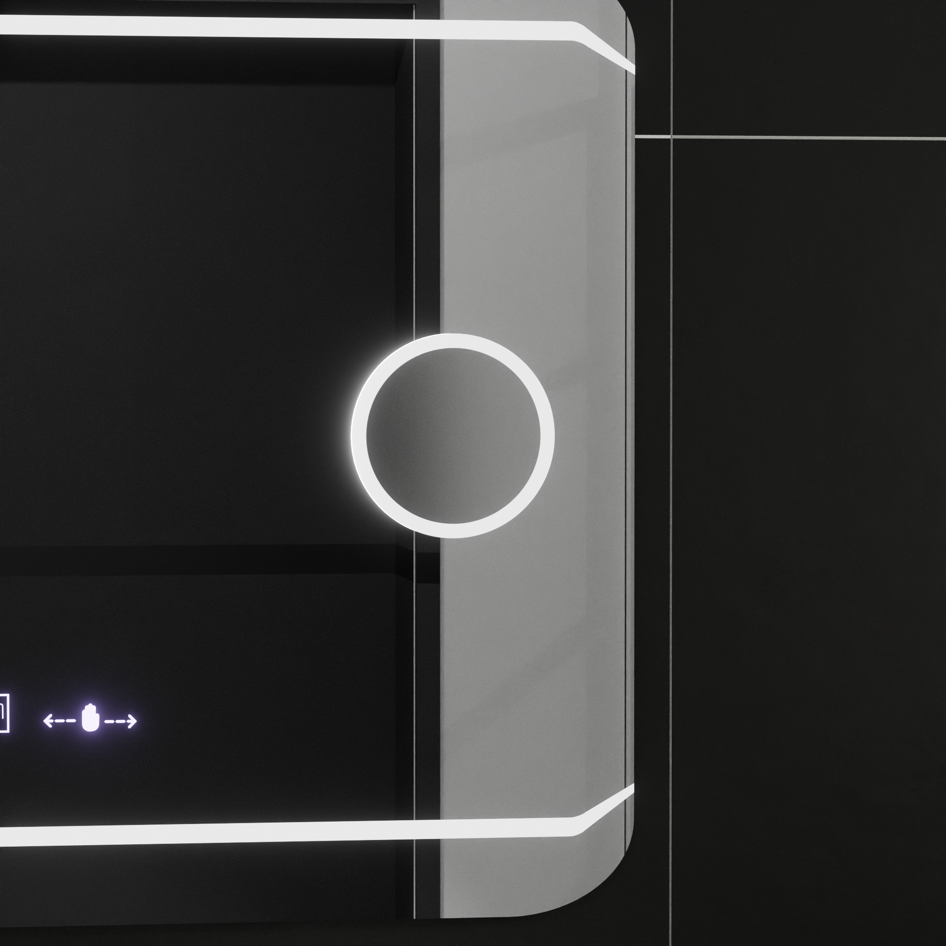 Oglinda LED Rectangulara, 80x60cm, Stile MotionGlow Marcello, Sistem Dezaburire, Ceas & Termometru, Lupa Cosmetica, Dimabila Oglinzi Marcello Default Title Alessandro Design