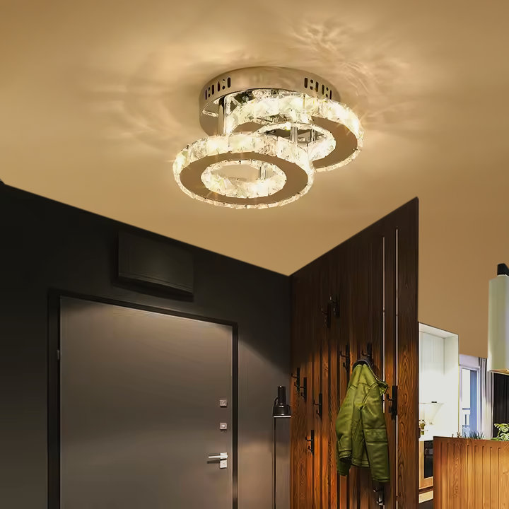 LED crystal chandelier ROYALO ROTONDA 26W, 2 Circles, Cold/Warm/Neutral light, Glossy Chrome LED Chandeliers Default Title Alessandro Design