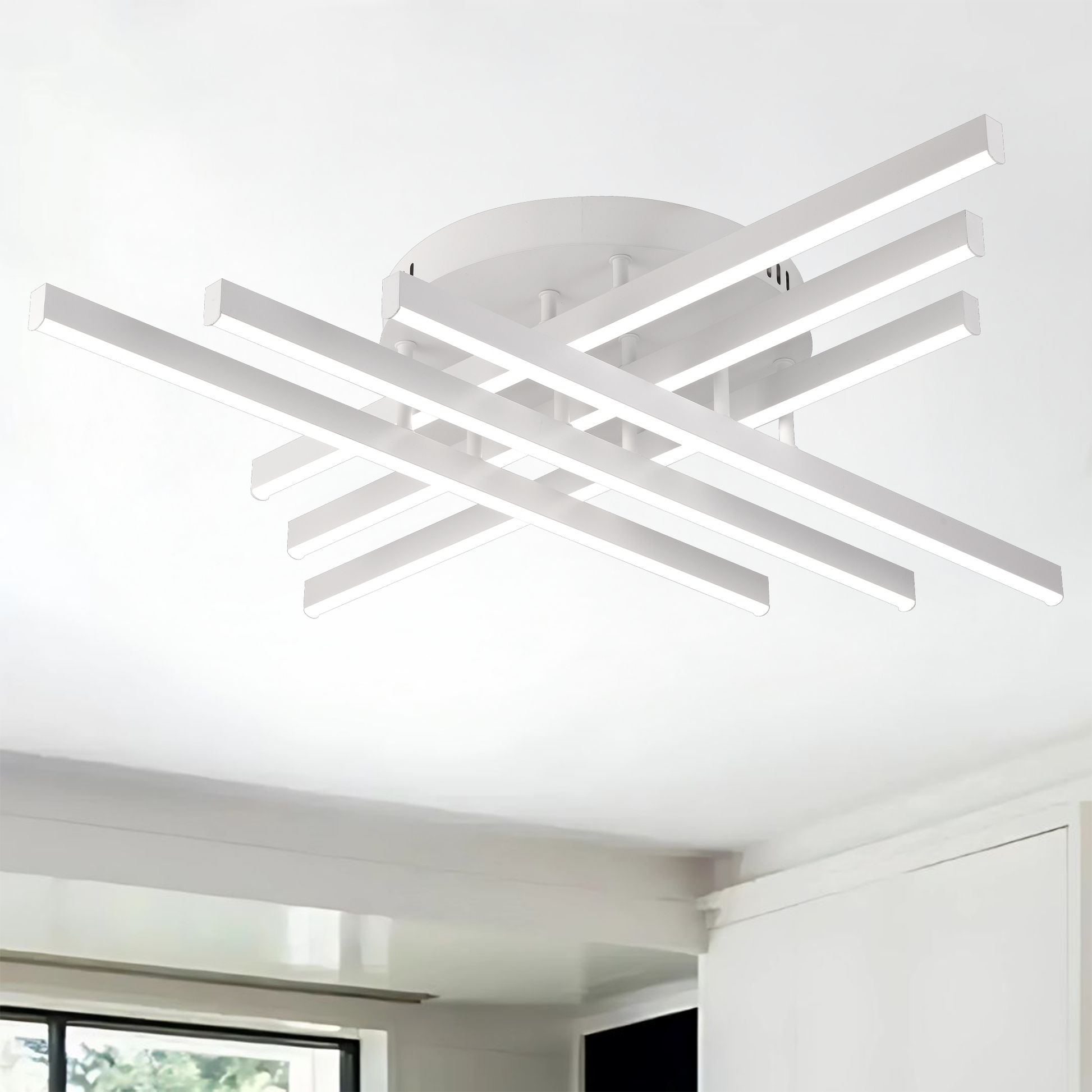 Lustra LED cu Telecomanda, GIO, 81W, Lumina Rece/Clada/Neutra, Alb Lustre LED cu Telecomanda Default Title Alessandro Design