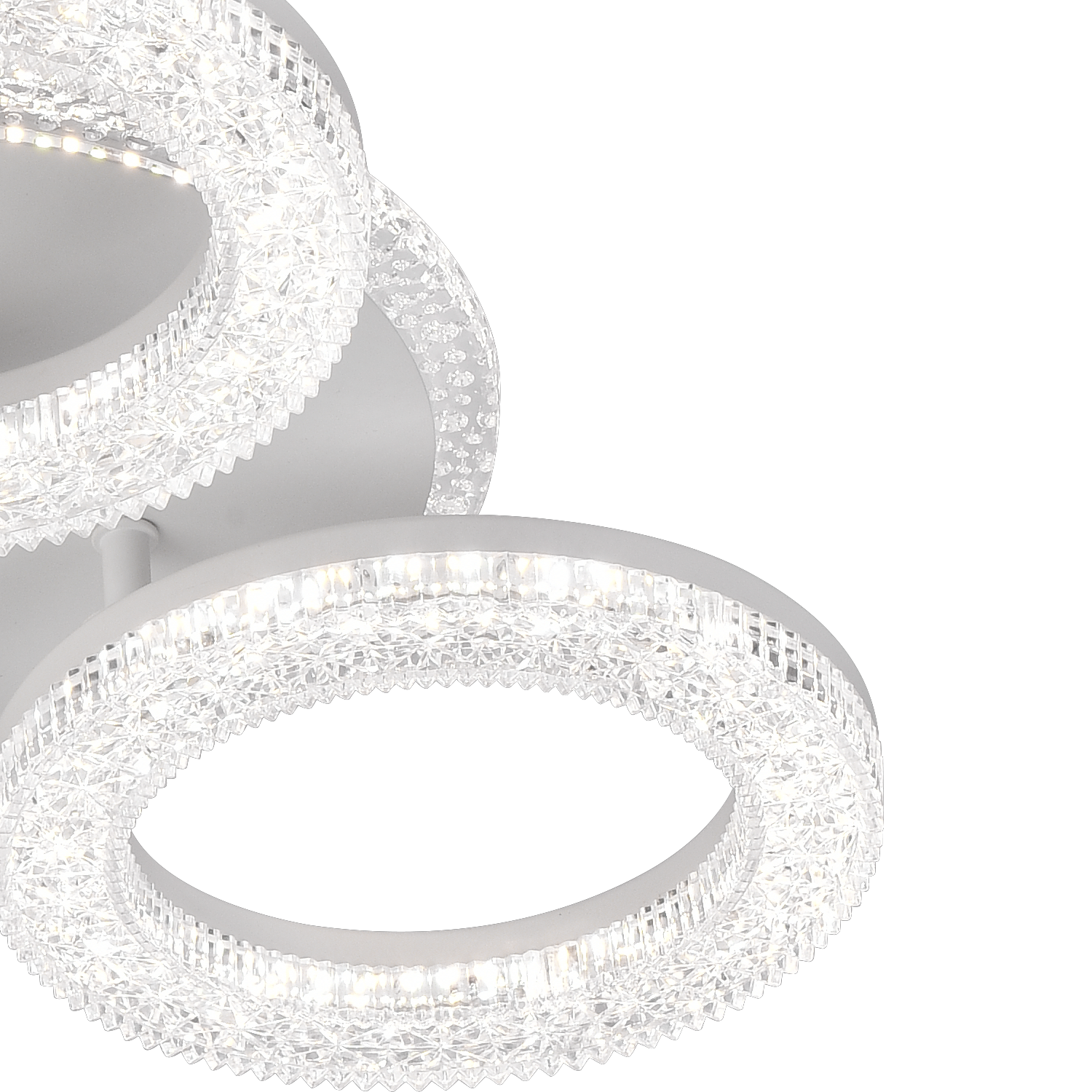 FREJA LED Chandelier with Remote Control, 50W, 3000K/4000K/6000K, Dimmable, White, Crystals, 3 Circles LED Chandeliers with Remote Control Default Title Alessandro Design
