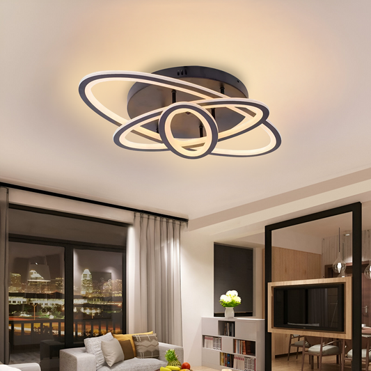 LED chandelier with remote control TIANA 78W, 3 Ellipses, Cold/Warm/Neutral light, Dimmable, Black LED chandeliers with remote control Default Title Alessandro Design