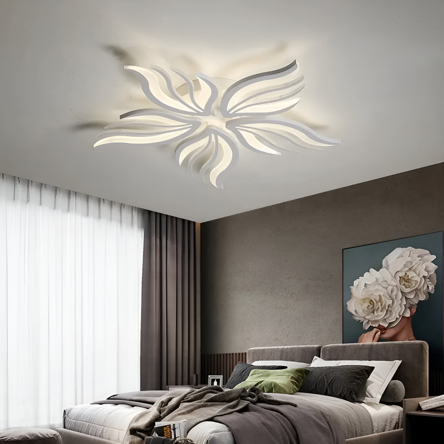 LED chandelier with remote control SAKURA 62W, 5 Petals, Cold/Warm/Neutral light, Dimmable, White LED chandelier with remote control Default Title Alessandro Design