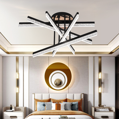 LED Chandelier with Remote Control LT179/5BK, 68W, 5 Elements, Cold/Warm/Neutral Light, Dimmable, Black