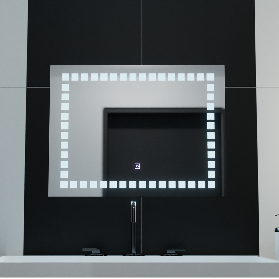 Rectangular LED mirror, 80x60cm, Grid Light Basic Touch Mirrors Korman C Default Title Alessandro Design