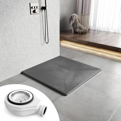 Square shower tray 90x90 cm, slim 3 cm, dark gray Home & Garden Default Title Alessandro Design