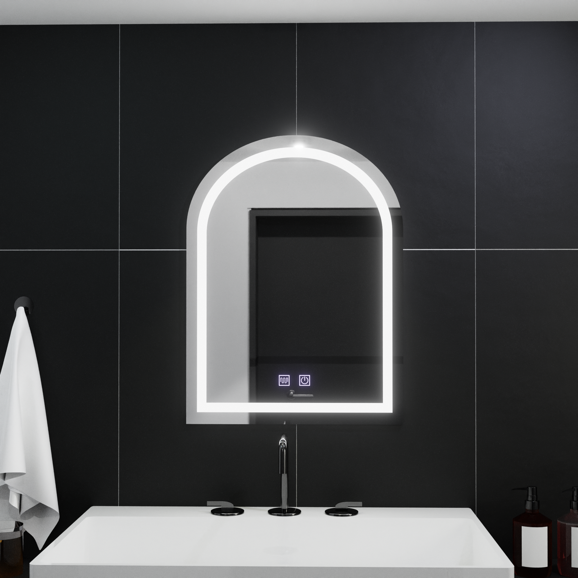 Arched LED mirror 60x80cm, Arco Touch, Demister System, Dimmable Mirrors Korman E Default Title Alessandro Design