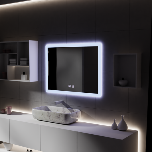 Rectangular LED mirror, 80x60cm, Touch VENERA, Demister System, Dimmable Mirrors Korman E Default Title Alessandro Design