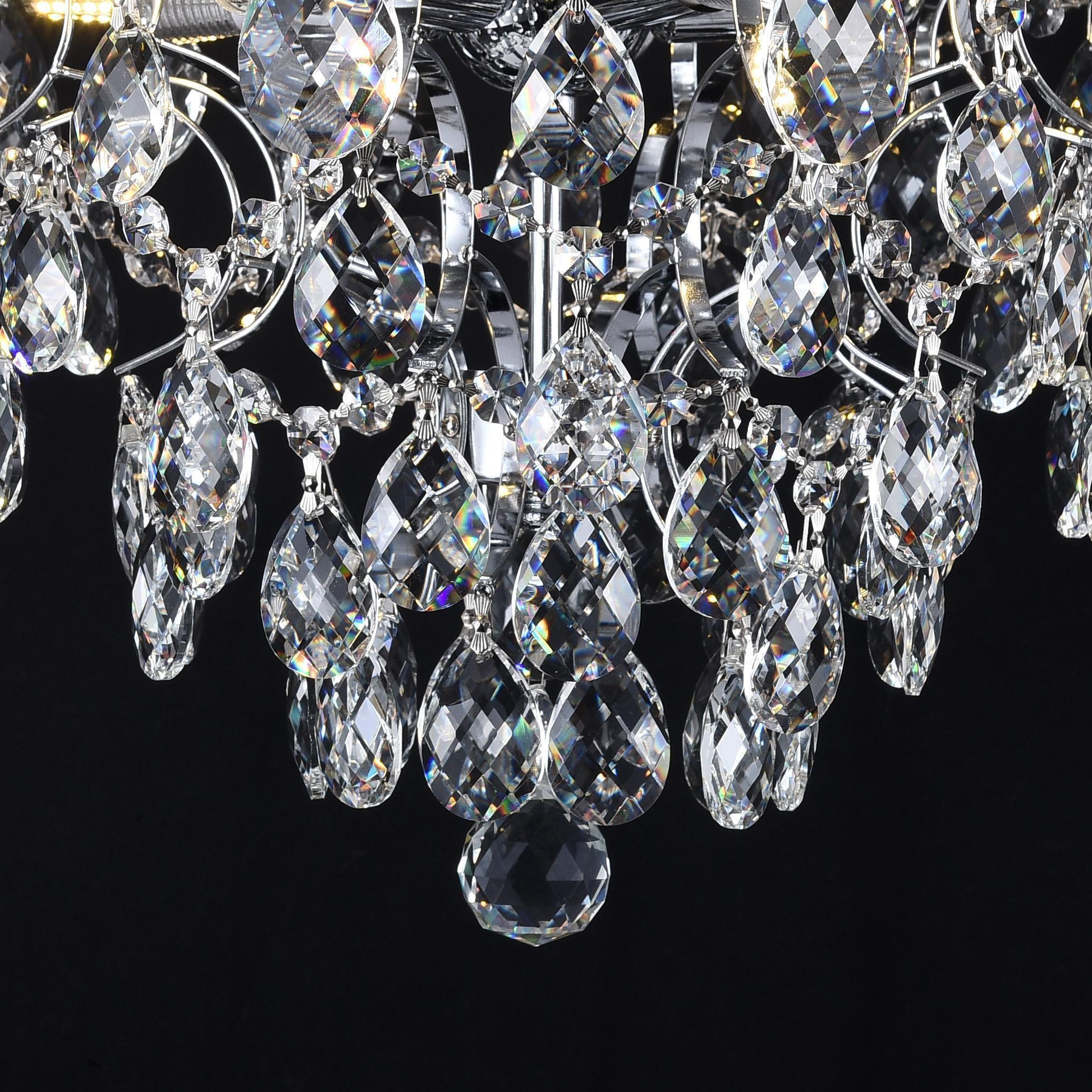 Candelabru Cristal CRYSTARA Nobile, 5x E14, Diametru 40cm, Crom Lucios Candelabre Cristal Default Title Alessandro Design
