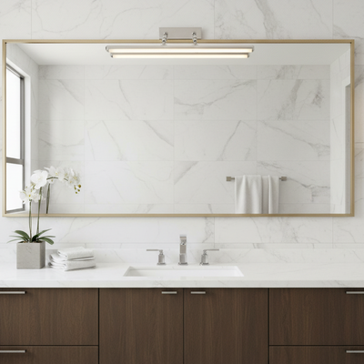 BALATON LED wall light, 10W, linear, Warm/Neutral/Cold light, Shiny Chrome