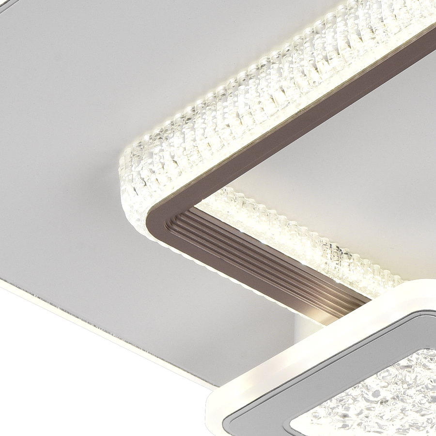 LED Chandelier NYXORA 51W, 3 Squares, Cold/Warm/Neutral light, White LED Chandeliers Default Title Alessandro Design