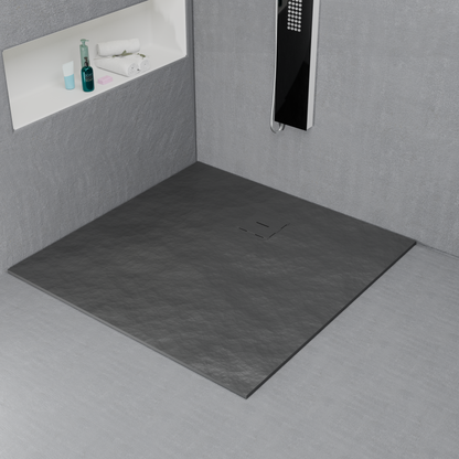 Square shower tray 90x90 cm, slim 3 cm, dark gray Home & Garden Default Title Alessandro Design
