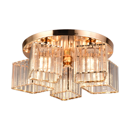 Lustra Clasica Moderna Sasha, LC117/5GD, 5x E27, Metal si Cristal, Auriu, Abajur Lustre Clasice Default Title Alessandro Design