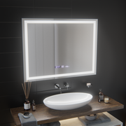 Rectangular LED Mirror, 100x75cm, Verite MotionGlow Marcello, De-fogging System, Clock & Thermometer, Dimable Marcello Mirrors Default Title Alessandro Design
