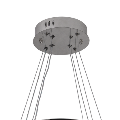 Lustra LED suspendata cu telecomanda si cristal 36W, 2 Cercuri, lumina Rece/Calda/Neutra, Dimabila, Crom Lucios, Inaltime Reglabila Lustre LED cu Telecomanda Default Title Alessandro Design