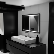 Rectangular LED Mirror, 120x80cm, Verite Majeste Noir Motion Glow Marcello, De-fogging System, Clock & Thermometer, Dimable Mirrors Marcello Default Title Alessandro Design