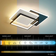 LED chandelier with remote control CHIARA 98W, 3 Squares, Cold/Warm/Neutral light, Dimmable, Black LED chandeliers with remote control Default Title Alessandro Design