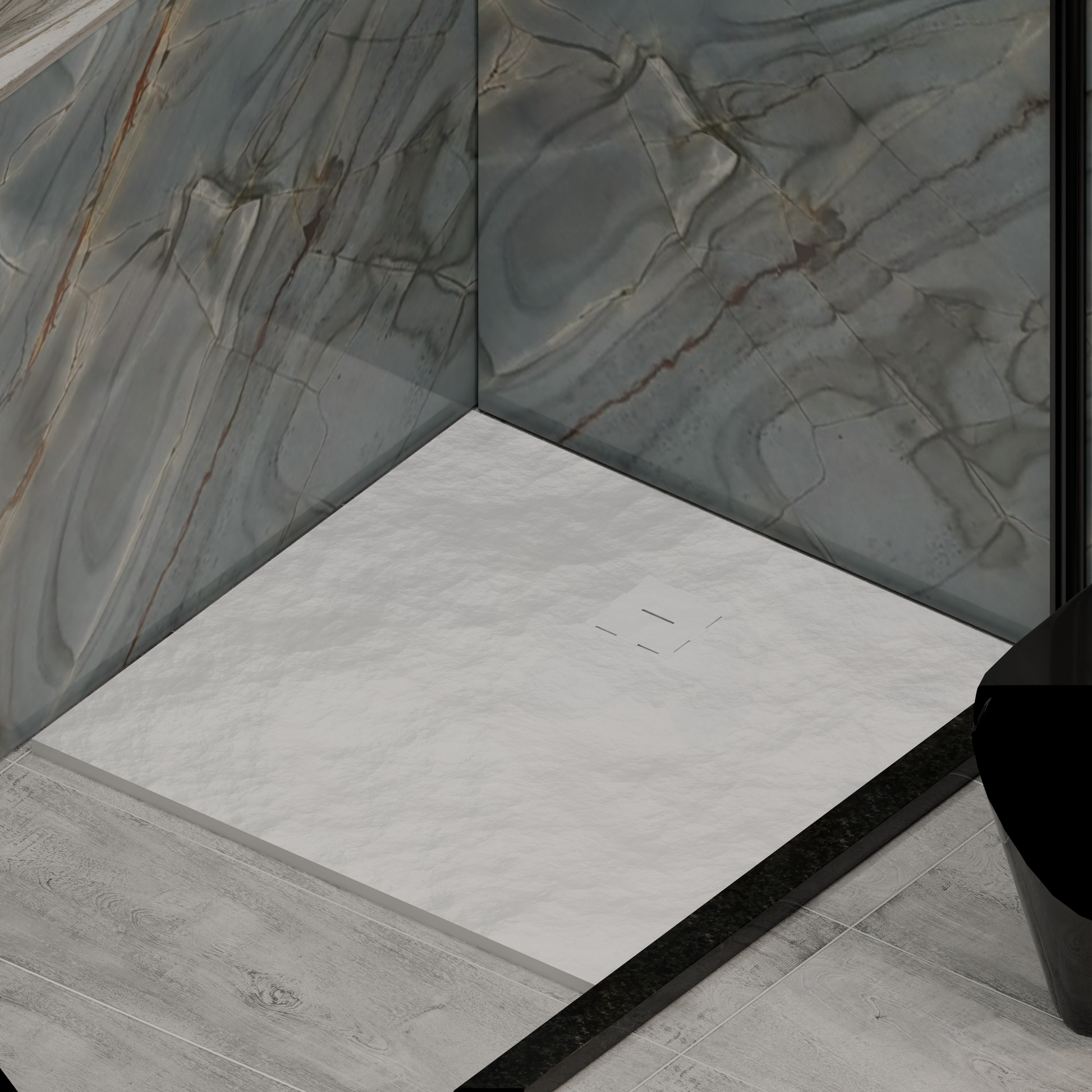 Square shower tray 90x90 cm, slim 3 cm, glossy white Home & Garden Default Title Alessandro Design