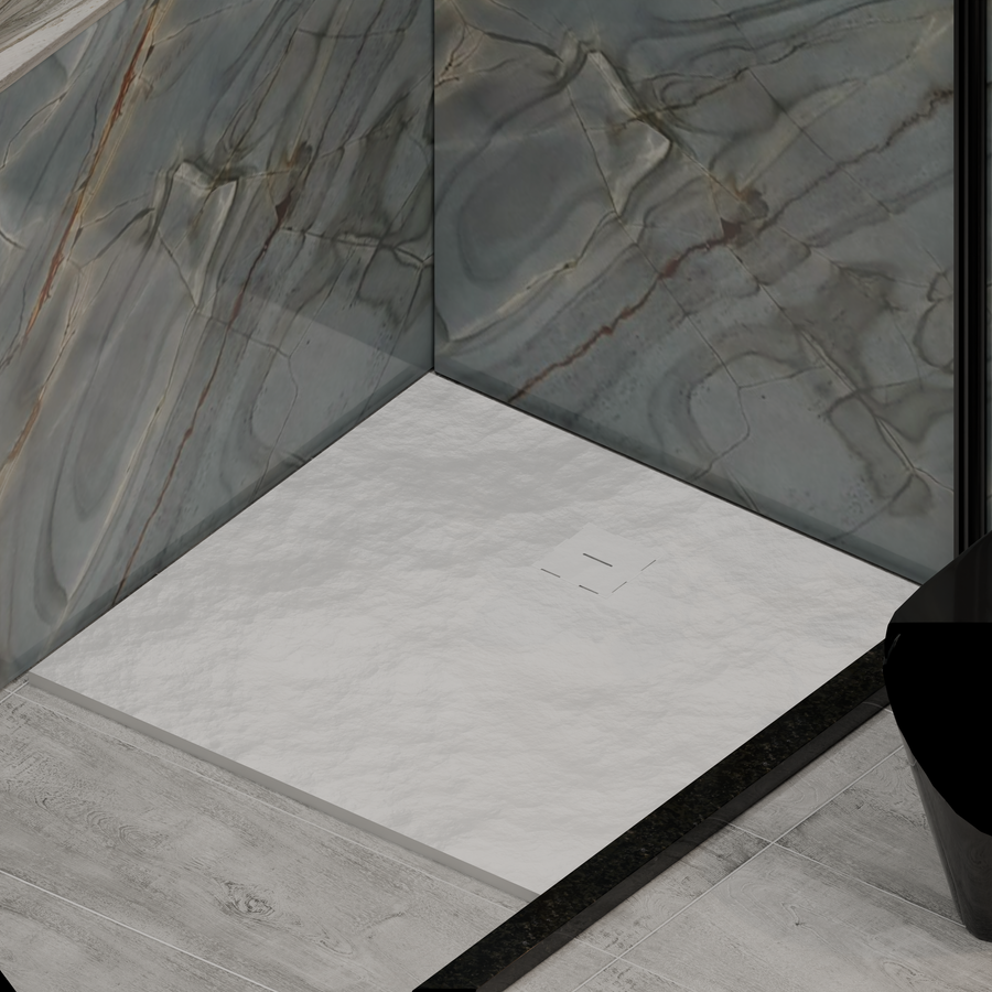Square shower tray 90x90 cm, slim 3 cm, glossy white Home & Garden Default Title Alessandro Design