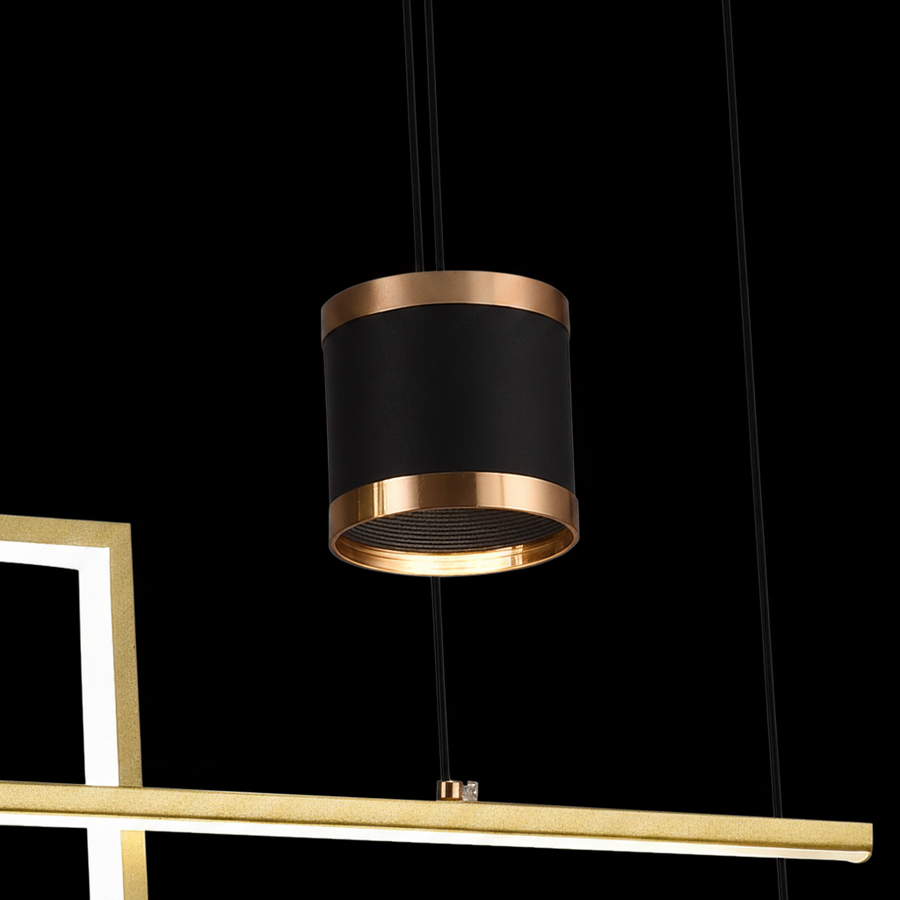 Suspended LED chandelier with remote control DENISSE 81W, Cold/Warm/Neutral light, Dimmable, Gold, Adjustable height, 2233/4GD LED chandeliers with remote control Default Title Alessandro Design