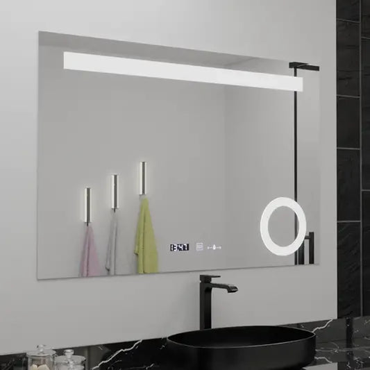 Rectangular LED mirror, 80x60cm, ABSOLU MotionGlow Marcello, Demisting System, Clock & Thermometer, Cosmetic Magnifier, Dimable Mirrors Marcello Default Title Alessandro Design