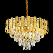 Candelabru Cristal BRAN Mango 8xE14, Diametru 60cm, Auriu Lucios, Inaltime Reglabila Candelabre Cristal Default Title Alessandro Design