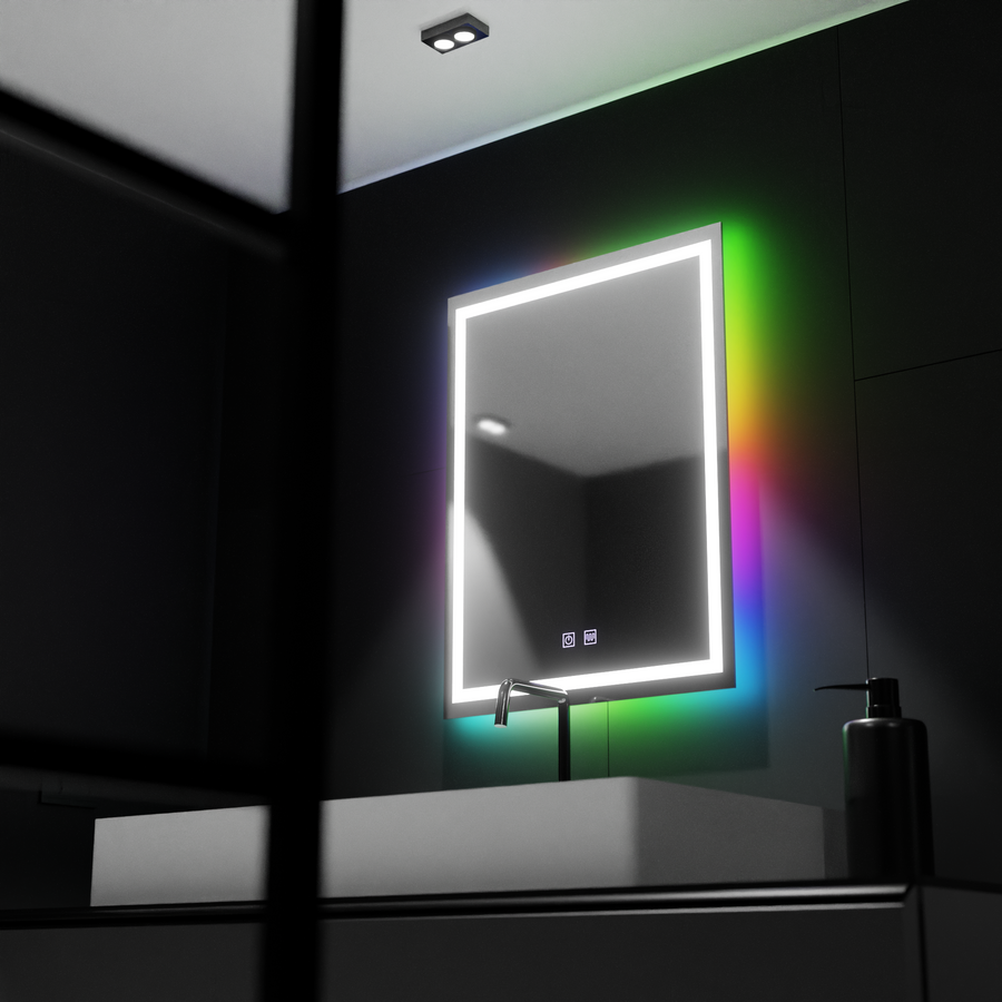 Rectangular LED Mirror 60X80cm, Spectrum Touch, RGB, Demisting System Mirrors Korman E Default Title Alessandro Design