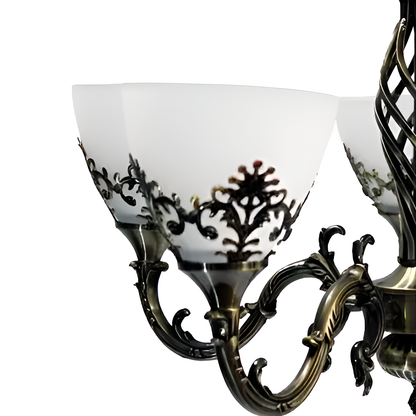 Rustic Chandelier COTTAGE, 5XE27, Antique Bronze, Metal and Glass Classic Candelabra Default Title Alessandro Design
