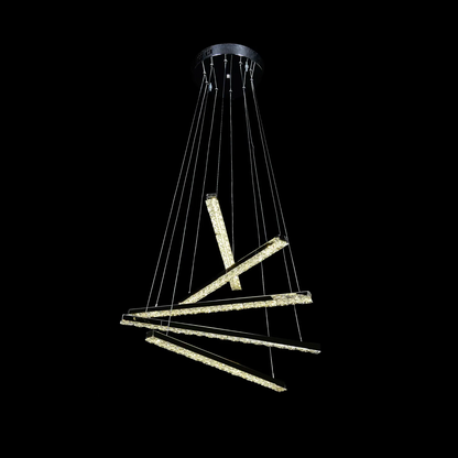Lustra LED suspendata cu telecomanda si cristal LIBORIA 64W, lumina Rece/Calda/Neutra, Dimabila, Crom Lucios Lustre LED cu Telecomanda Default Title Alessandro Design