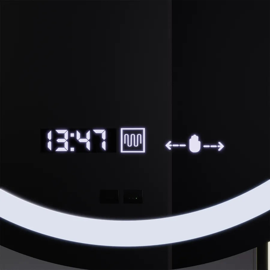 LED Round Mirror, 22W, 70cm, Visio MotionGlow Marcello, De-fogging System, Clock & Thermometer, Cosmetic Magnifier, Dimable Marcello Mirrors Default Title Alessandro Design