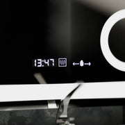 Rectangular LED Mirror, 80x80cm, Souverain MotionGlow Marcello, De-fogging System, Clock & Thermometer, Cosmetic Magnifier, Dimable Marcello Mirrors Default Title Alessandro Design