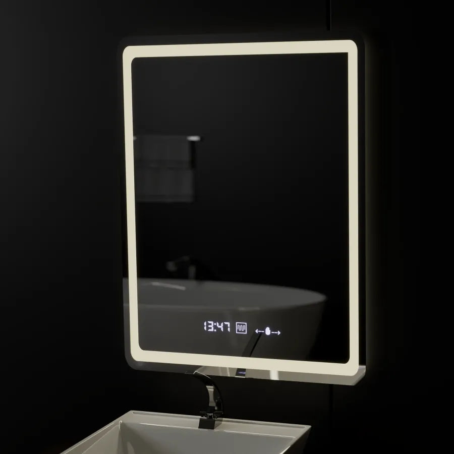 Rectangular LED mirror, 60x80cm, Wizz MotionGlow Marcello sensor, De-fogging system, Clock & Thermometer, Dimabila Mirrors Marcello Default Title Alessandro Design