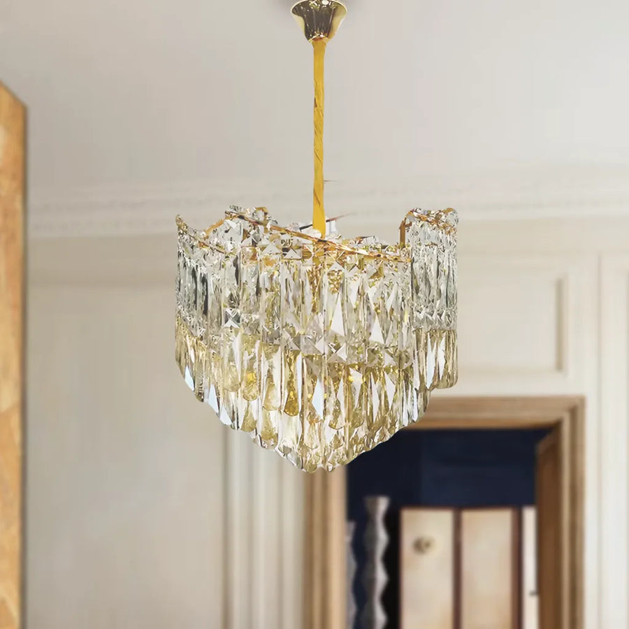 Crystal Candelabra TOPKAPI Petito 3xE27, Diameter 30cm, Shiny Gold, Adjustable Height Cristal Candelabra Default Title Alessandro Design