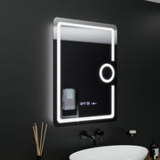 Rectangular LED mirror, 60x80cm, Eclat MotionGlow Marcello, Clock & Thermometer, Demister System, Cosmetic Magnifier, Dimabila Mirrors Marcello Default Title Alessandro Design