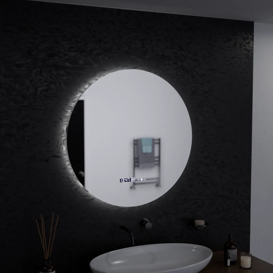LED Round Mirror, 60cm, Serenite MotionGlow Marcello, De-fogging System, Clock & Thermometer, Dimable Mirrors Marcello Default Title Alessandro Design