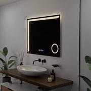 Rectangular LED Mirror, 80x60cm, Precision MotionGlow Marcello, De-fogging System, Clock & Thermometer, Cosmetic Magnifier, Dimable Marcello Mirrors Default Title Alessandro Design