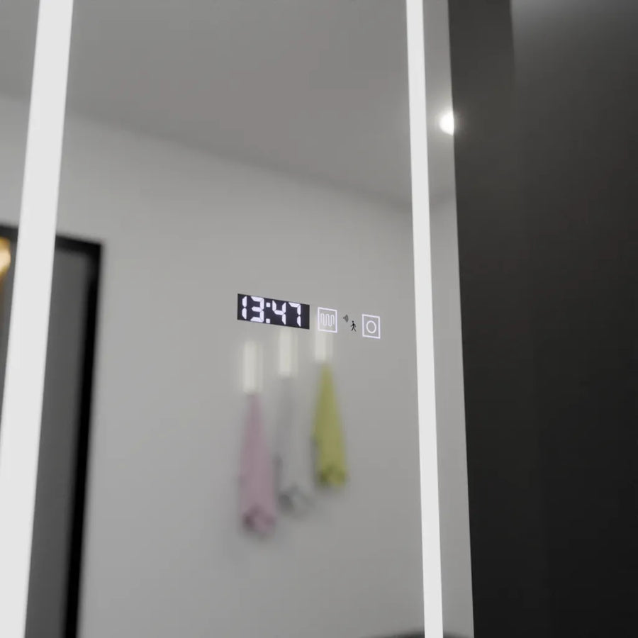 Rectangular LED Mirror, 45x140cm, Giulia Marcello Radar Sensor, De-fogging System, Clock & Thermometer, Dimabila, Dressing Couture Dressing Mirrors Default Title Alessandro Design