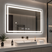 Rectangular LED mirror 120x80cm Vérité MotionGlow Marcello, Demisting System, Clock & Thermometer, Dimmable Mirrors Marcello Default Title Alessandro Design