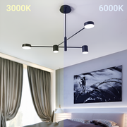 GALIOS LED Chandelier 48W, 4 Elements, Cold/Warm/Neutral light, Black Modern Chandeliers Default Title Alessandro Design