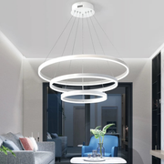 Suspended LED chandelier with remote control SERENA 85W, 60cm, 3 Circles, Cold/Warm/Neutral light, Dimmable, White, Height Adjustable LED Chandelier with Remote Control Default Title Alessandro Design