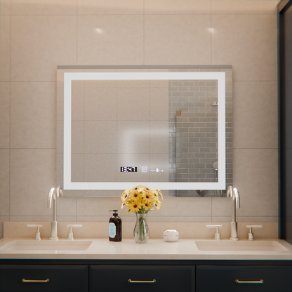 Rectangular LED Mirror, 80x60cm, Verite MotionGlow Marcello, De-fogging System, Clock & Thermometer, Dimable Mirrors Marcello Default Title Alessandro Design
