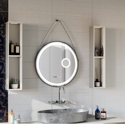 LED Round Mirror, 11W, 60cm, Micah Marcello MotionGlow Sensor, Demister System, Clock & Thermometer, Cosmetic Magnifier, Dimable Marcello Mirrors Default Title Alessandro Design