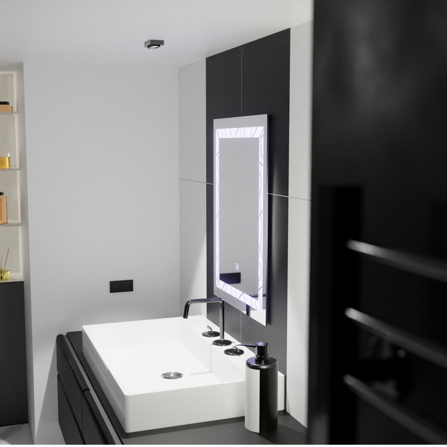 Rectangular LED mirror, 60x80cm, Deco Frame Basic Touch Mirrors Korman C Default Title Alessandro Design