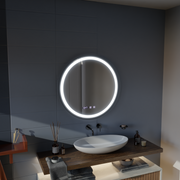 LED Touch Mirror NOVARA De-fogging System, Clock and Temperature 50 cm Black Frame Brushed Mirrors Korman S Default Title Alessandro Design