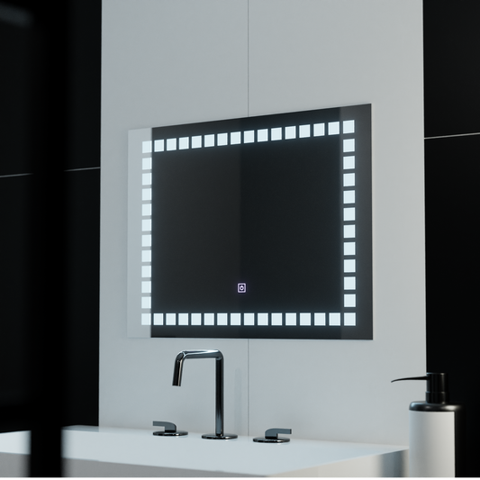 Rectangular LED mirror, 80x60cm, Grid Light Basic Touch Mirrors Korman C Default Title Alessandro Design